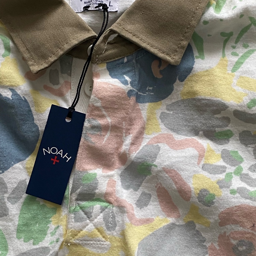 Noah NYC Pastel Floral Long-Sleeve Polo - Picture 5 of 9